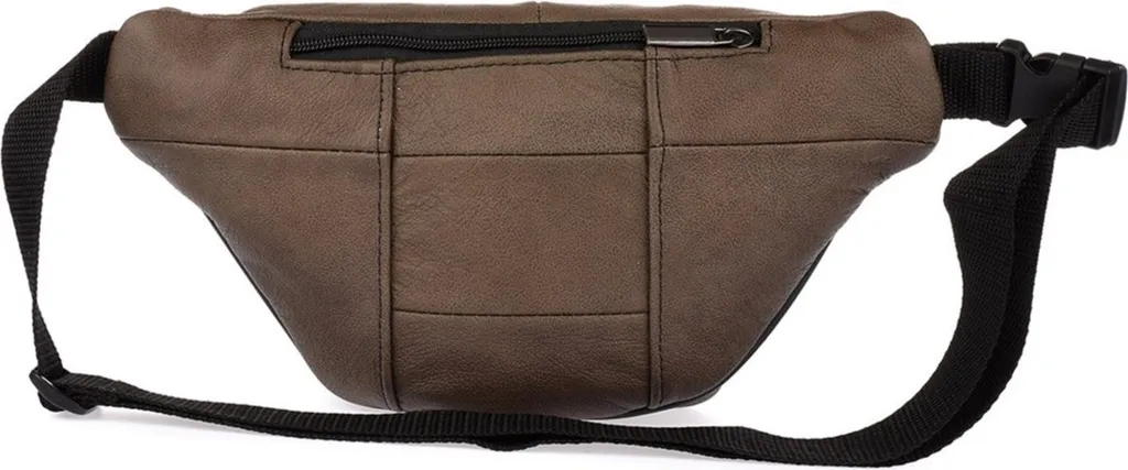 Besace Beltimore Krai54 Marron Multi-Poches avec Finition Artisanale - 4