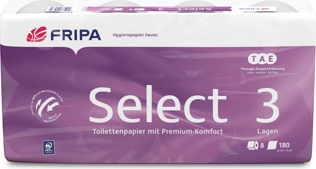 FRIPA Toilettenpapier Select Anzahl der Lagen: 3-lagig Produktbild 