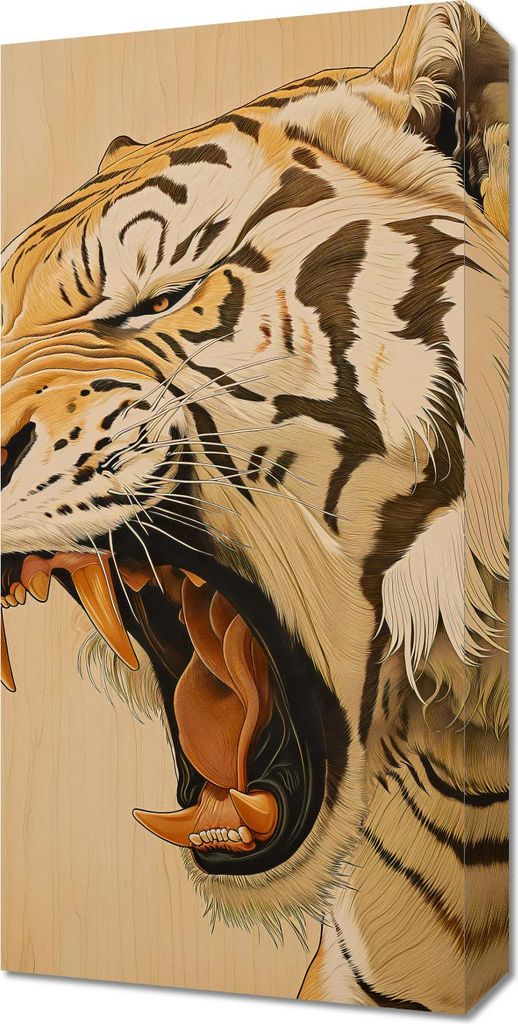 Bild 30x60cm Majestätisches Brüllen des Tigers