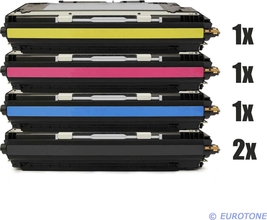 5x Eurotone Toner Alternative für HP Q2670A-73A / Q2670A 308A Black Schwarz / Q2671A 309A Blau Cyan / Q2673A Rot Magenta / Q2672A Gelb Yellow