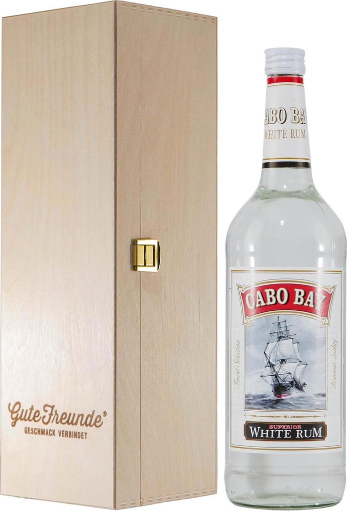 Cabo Bay White Rum mit Geschenk-Holzkiste