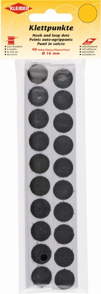 Fixer sans Percer avec les Points Auto-Agrippants Noirs 16 mm