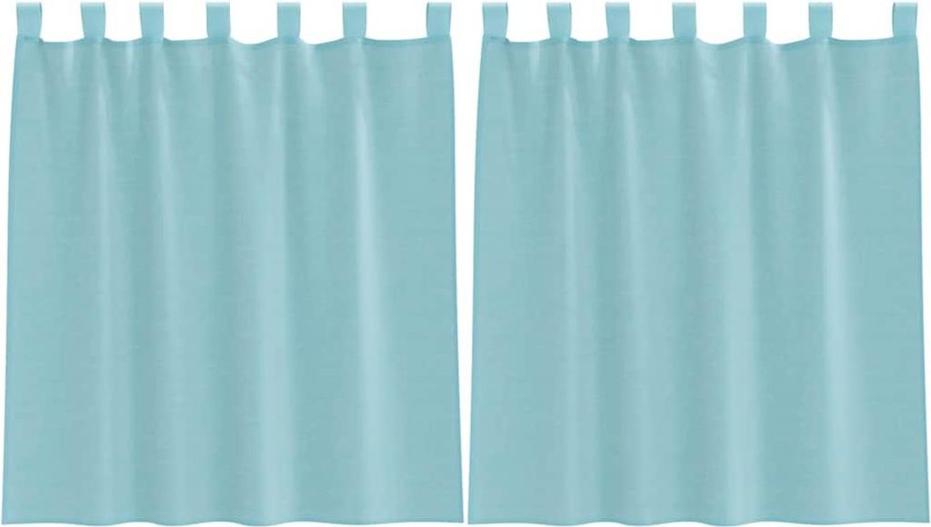 Voile Vorhänge mit Stangentaschen 2 Stk. Türkis