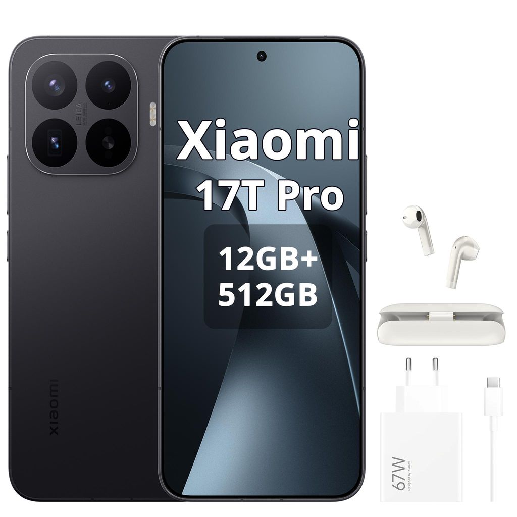 Xiaomi 17T Pro 5G 12+512GB Black, Android 16 Smartphone, Produktbild  KI-generiertes Bild