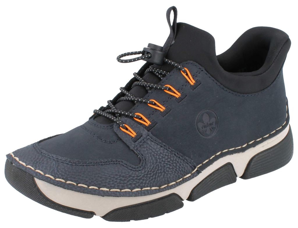 RIEKER Damen Schlupf-Sneaker dunkelblau Kunstleder Textil - Produktbild 