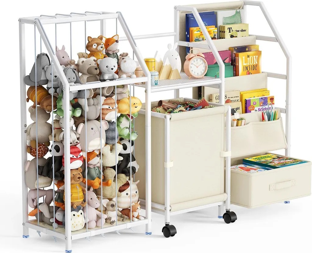 Organisateur de jouets pour chambre d'enfant avec bacs et tiroir mobile