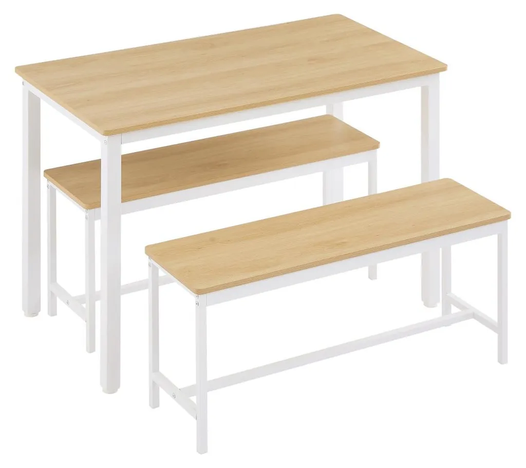 Ensemble de table à manger haute industrielle et ses bancs assortis - 4