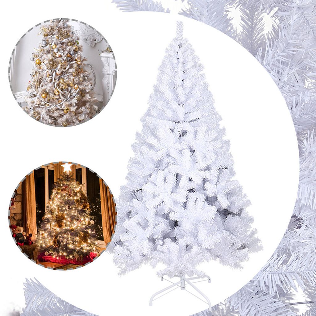 Jopassy Weihnachtsbaum künstlicher Christbaum Tannenbaum Dekobaum Weihnachtsdeko 210cm Weiß