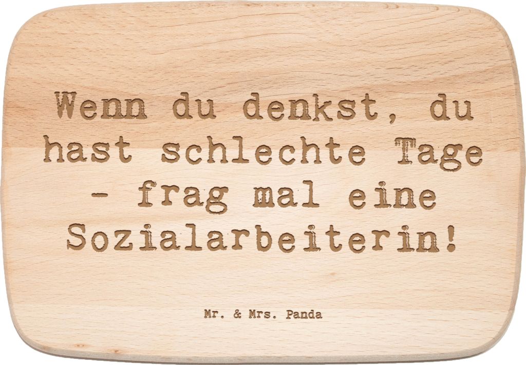 Mr. & Mrs. Panda Holz Schneidbrett Spruch Sozialarbeiterin Stärketage - Transparent - Geschenk, Küchenbrett, Berufsgestaltung, Hilfeleistung, Unt...