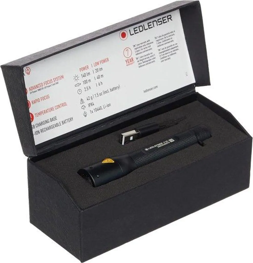 Lampe torche LED pour randonnée et camping 140 lumens faisceau réglable