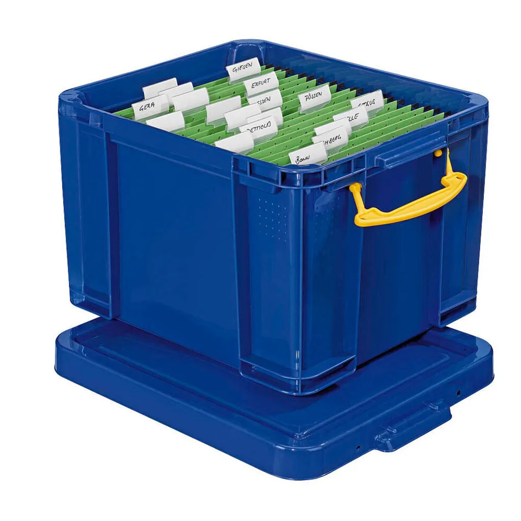 Really Useful Box 35 Litres Bleu Intégral - Boîte de Rangement Rigide