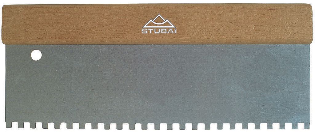STUBAI Kleberverteilspachtel Z6x6, Holzrücken 300 mm