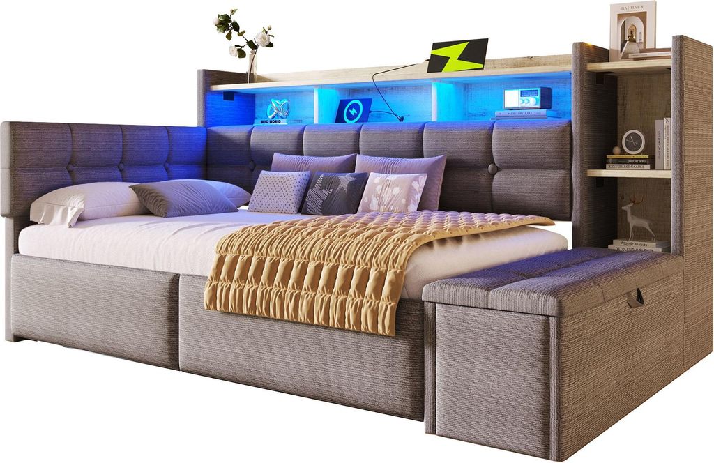 Merax Tagesbett Daybett 90x190cm, Schlafsofa mit 2 Produktbild 