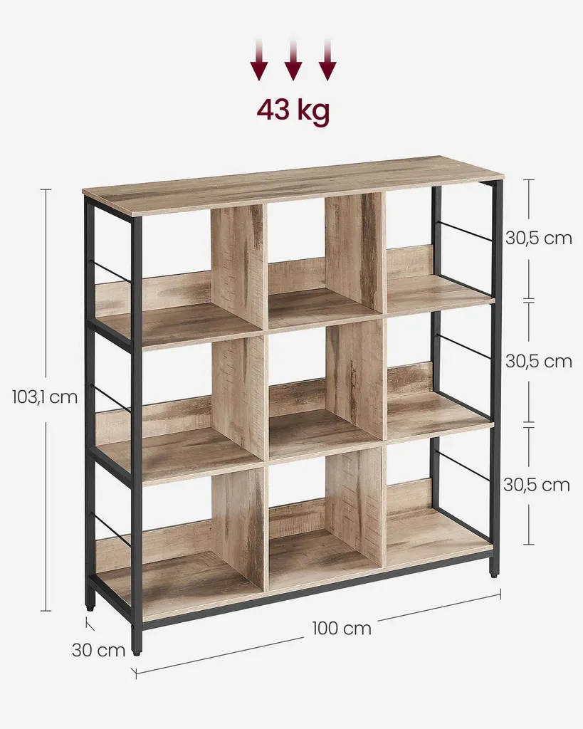 Étagère de rangement très résistante Rootz structure acier noir 103cm - 4