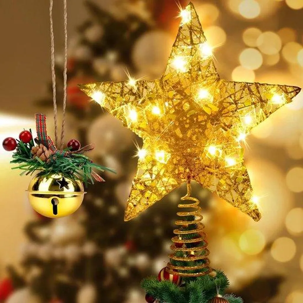 Sapin de Noël pour table et bureau - Déco sous cloche lumineuse 30 cm