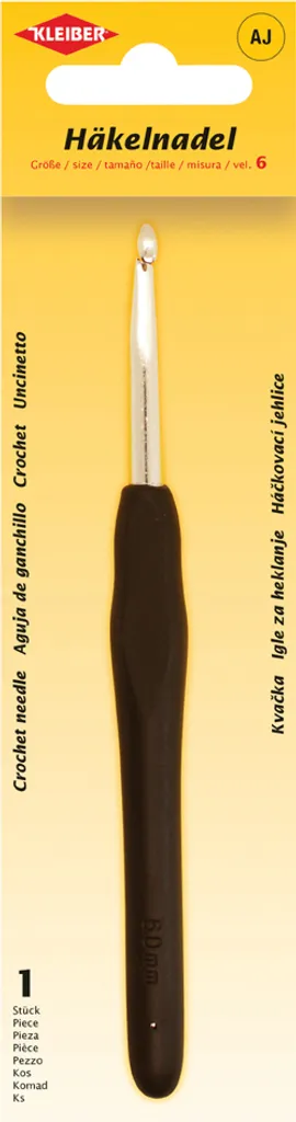 Crochet de 6 mm Kleiber avec Manche en Plastique Noir Anti-Fatigue
