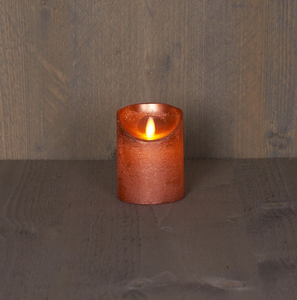 Anna's Collection Stumpfe Kerze - LED - Kupfer - 10 cm Produktbild 