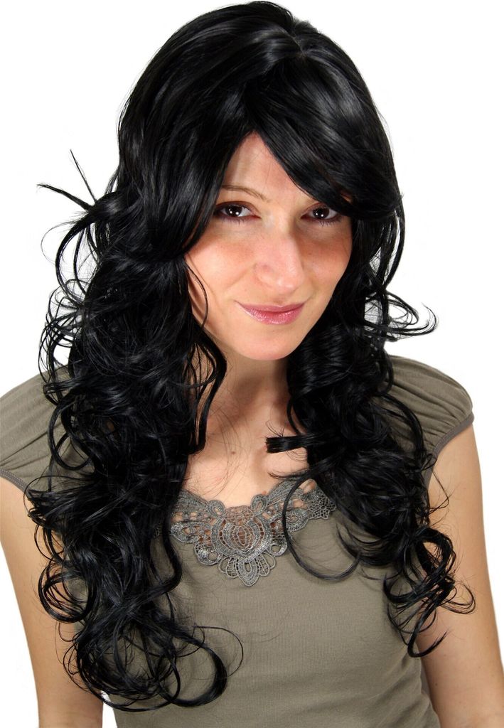 WIG ME UP Lockige, schwarze Perücke, 9329-1B Produktbild 