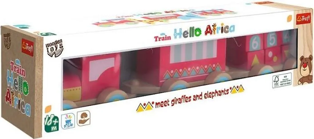 Jouet Montessori train bois Africa Trefl - Motricité fine enfant
