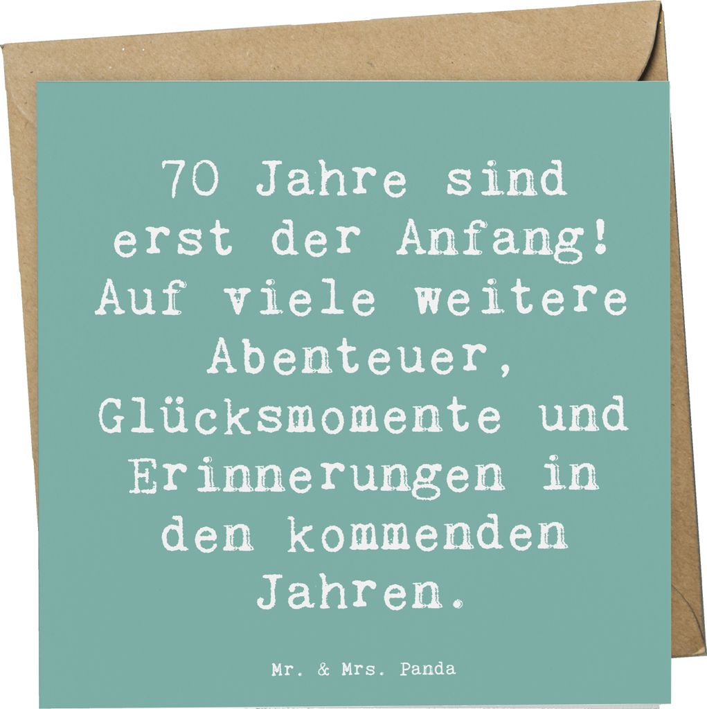 Mr. & Mrs. Panda Klappkarte Spruch 70. Geburtstag Beginn - Produktbild 