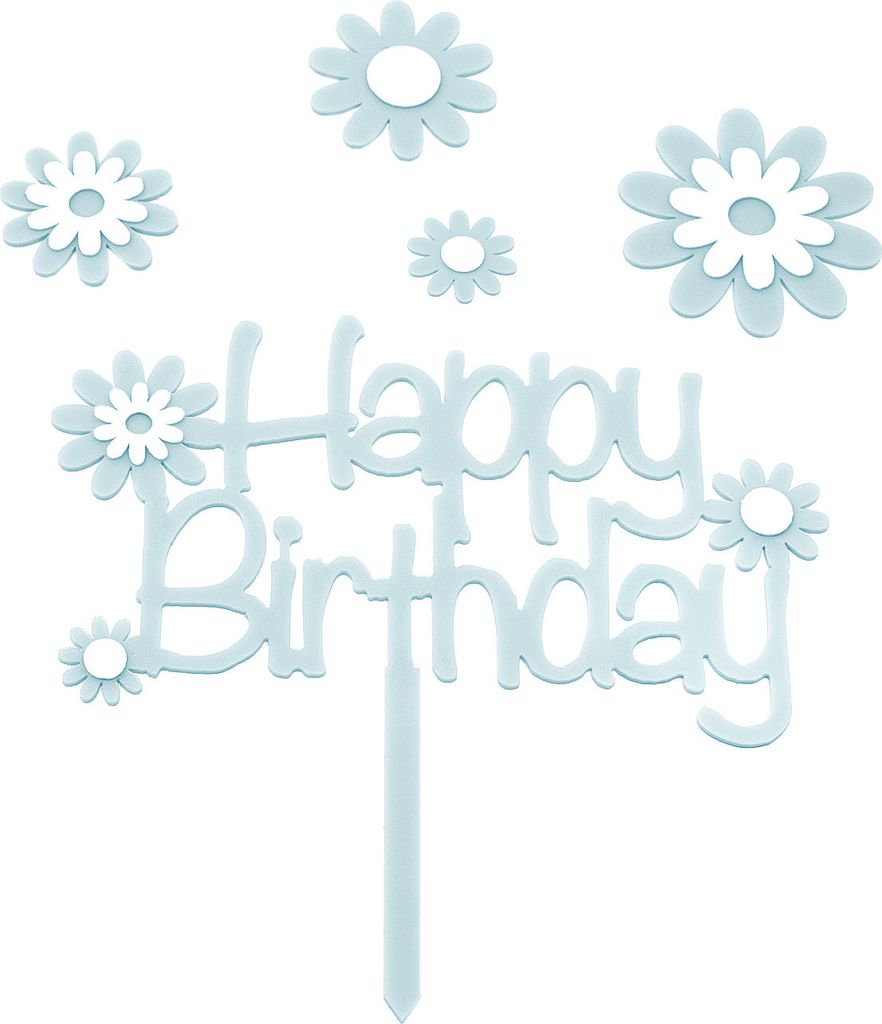 Oblique Unique Torten Topper Kuchen Muffin Cupcake Aufsatz Happy Birthday Kinder Geburtstag Jubliäum Deko - blau