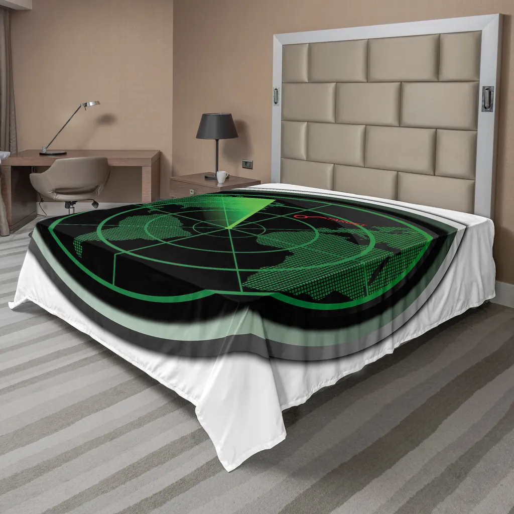 Drap de Lit Confortable Imprimé Radar Scanner Global 244 cm x 205 cm