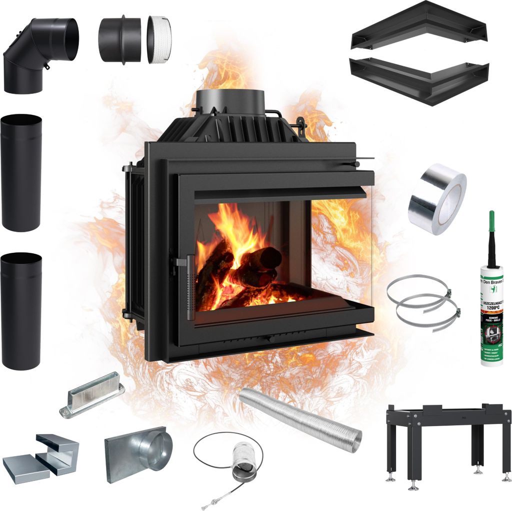 Inserto per caminetto in ghisa KRATKI SIMPLE destra 8 kW Ø Immagine del prodotto 