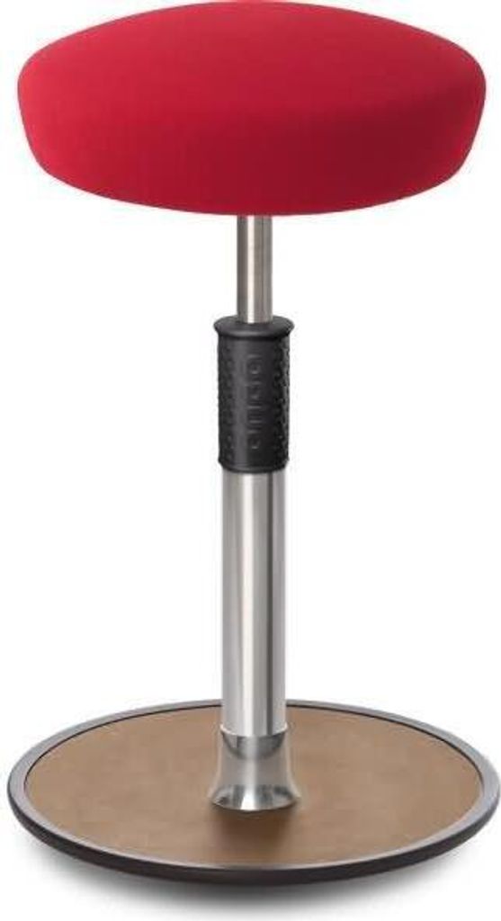Sitz- Stehhocker Free Tall Hutsitz Gestrick Rot chrom /Natur.