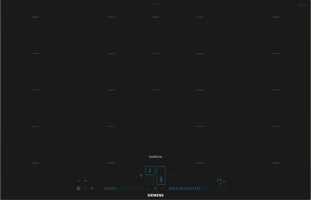 Siemens iQ700 EX878LYV5E Kochfeld Schwarz Integriert 81 cm Induktionskochfeld 4 Brenner(innen)