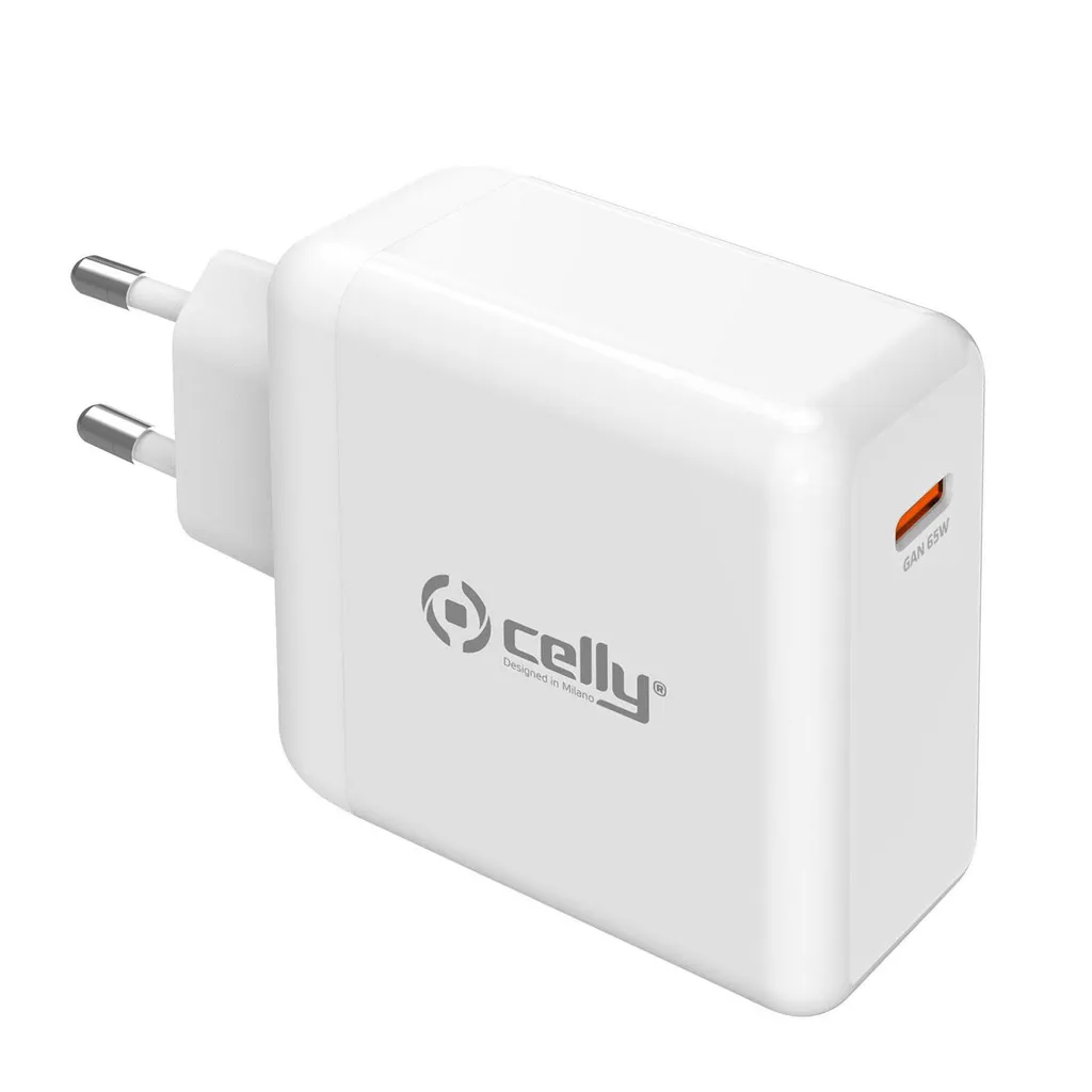 Alimentatore Celly TC1C65WGANWH 65W GaN - Efficienza per Professionisti