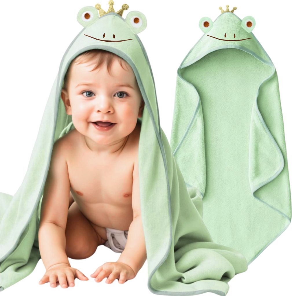 Toalla con capucha para niños, 80x80 cm: bata de baño suave Imagen del producto 