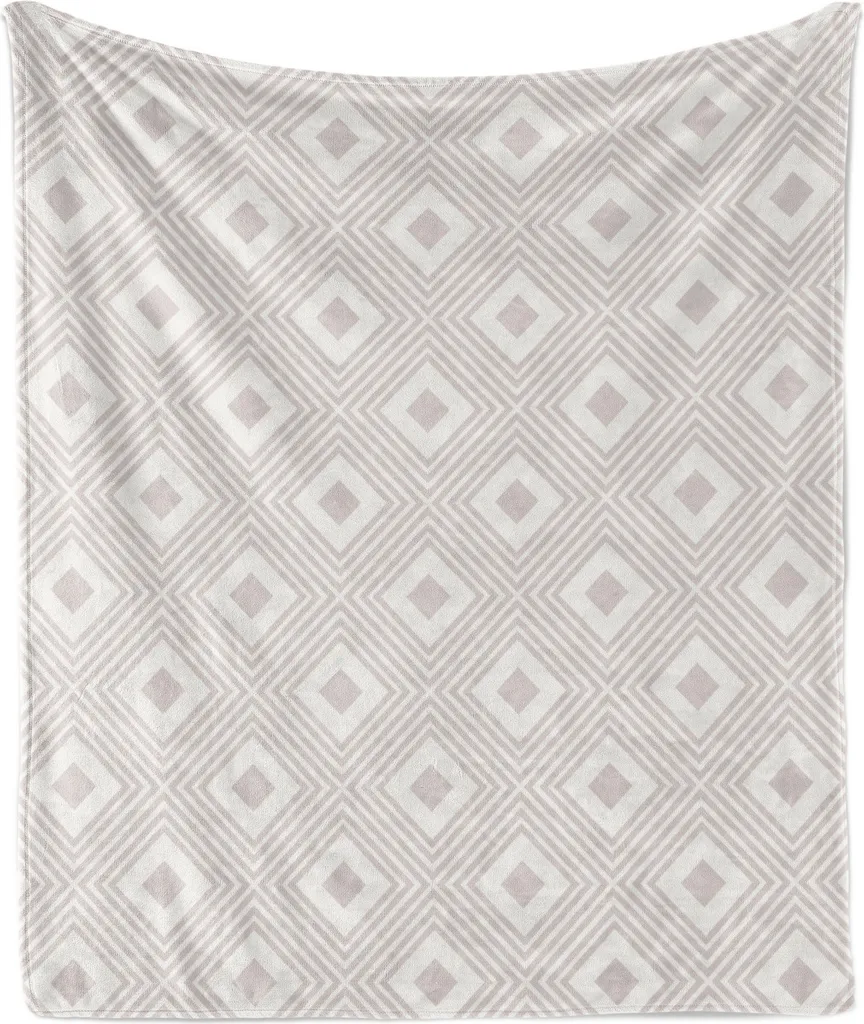 Coperta Pile Design Astratto 175x230 | Plaid ABAKUHAUS Rosa Bianco