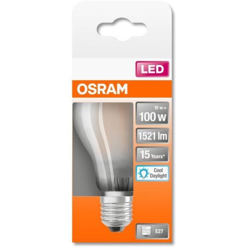 Osram LED Filament Leuchtmittel Classic Birne A60 11W = 100W E27 matt 1521lm FS Tageslicht 6500K kaltweiß