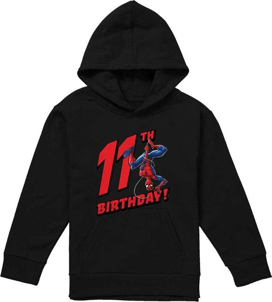 Spider-Man - "11th Birthday" Kapuzenpullover für Kinder TV23017 (128) (Schwarz)