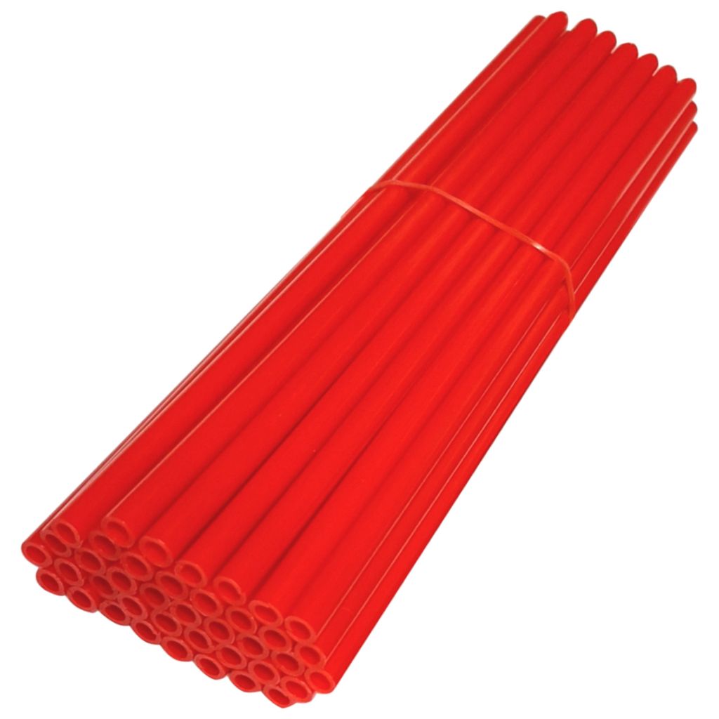 72x Fahrrad Speichencover Speichenröhre 235 mm (21 Zoll) Mountainbike Rollstuhl Motorrad Felgenabdeckungen Motocross Pit Dirt Bike (rot)