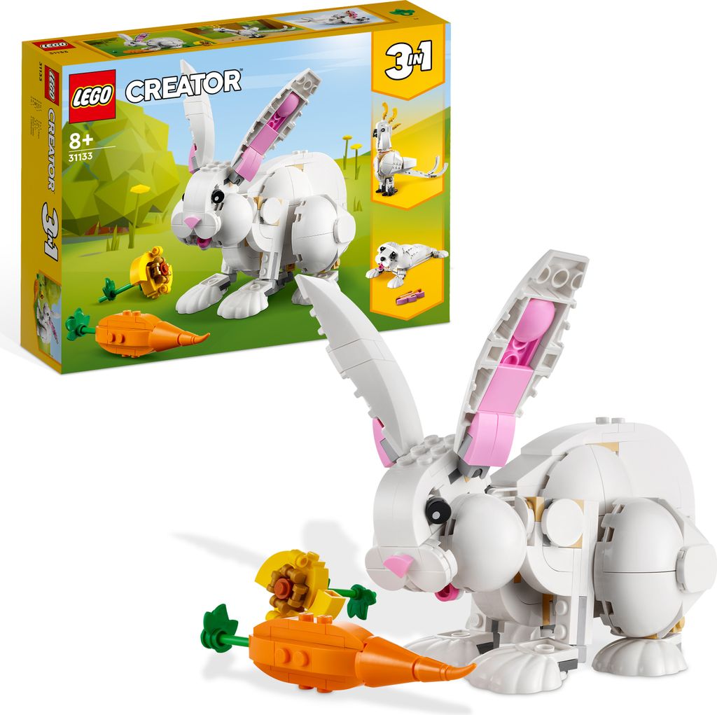 LEGO 31133 Creator 3in1 Weißer Hase Tierspielzeug Set mit Produktbild