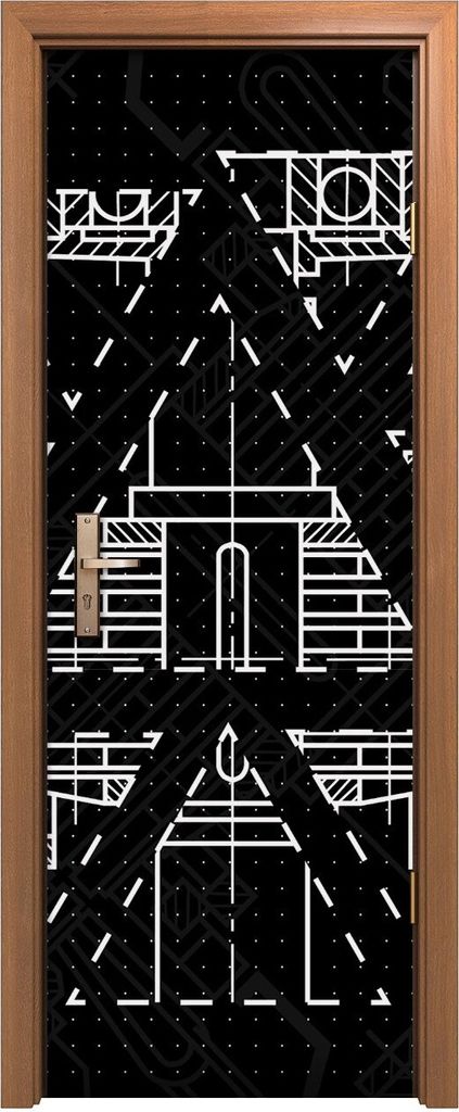 Türposter 70x200 cm Türaufkleber Türtapete Türfolie Klebefolie blau der Mechanik abstrakt