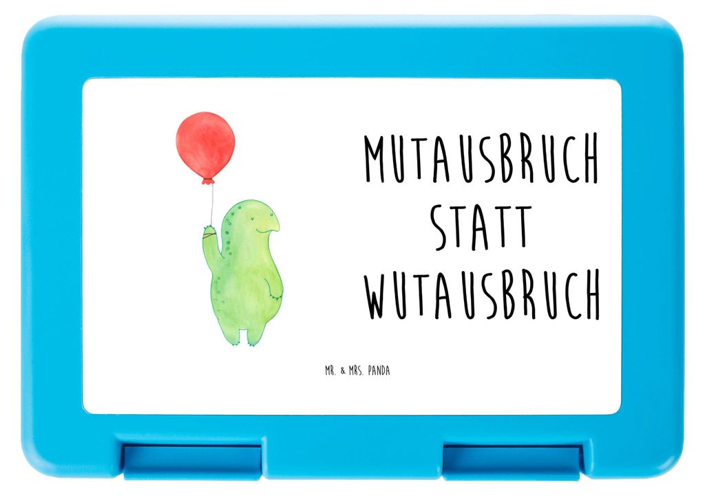 Mr. & Mrs. Panda Lunchbox Schildkröte Luftballon - Weiß - Geschenk, Brotbehälter, Jausenbox, Bentobox, Ballon, Vorratsdose, Motivation, Motivati...