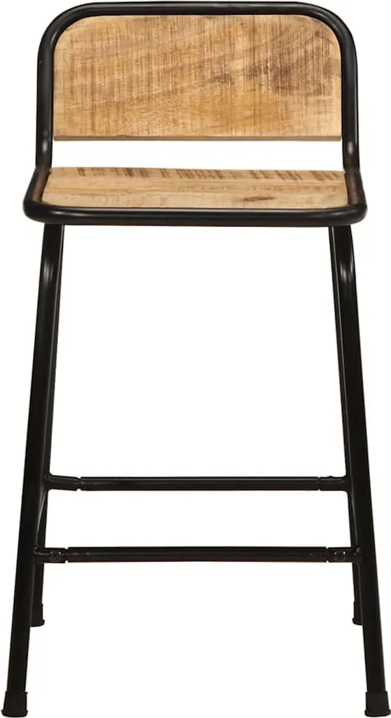 Sgabelli da Bar SYFAX 2 pz Legno Massello Mango - 46x35,5x70 cm