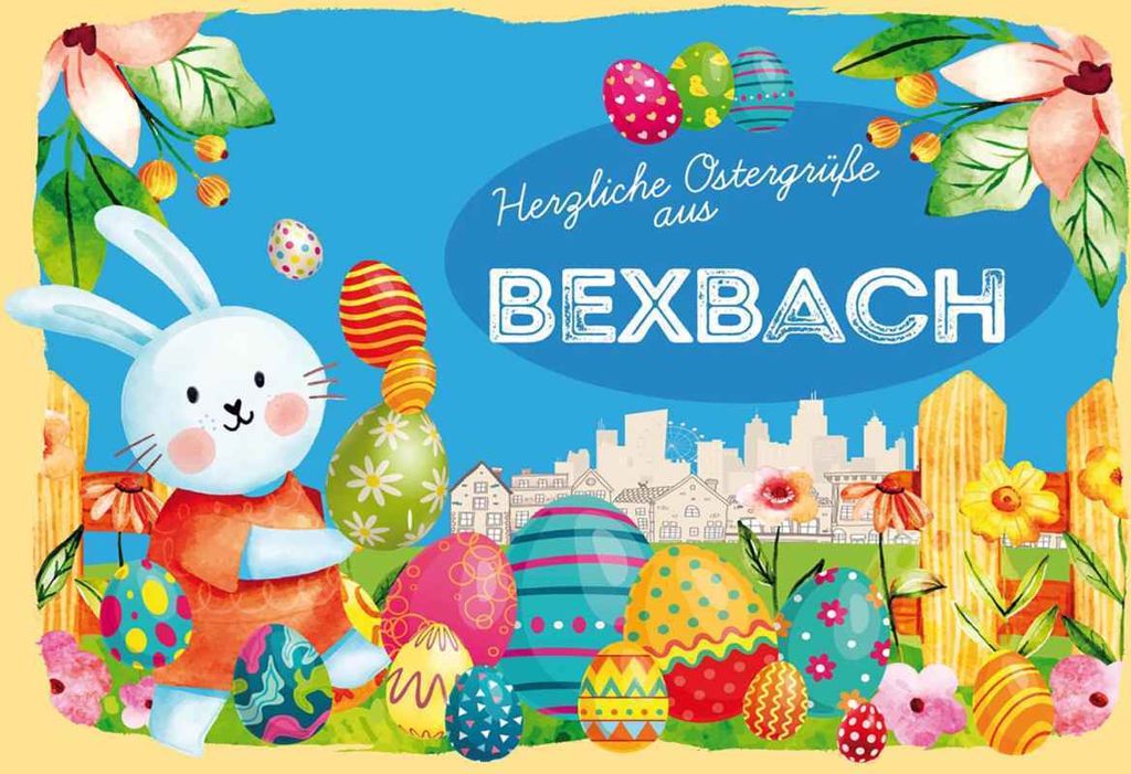 vianmo Holzschild 20x30 cm Ostergrüße BEXBACH Ostern