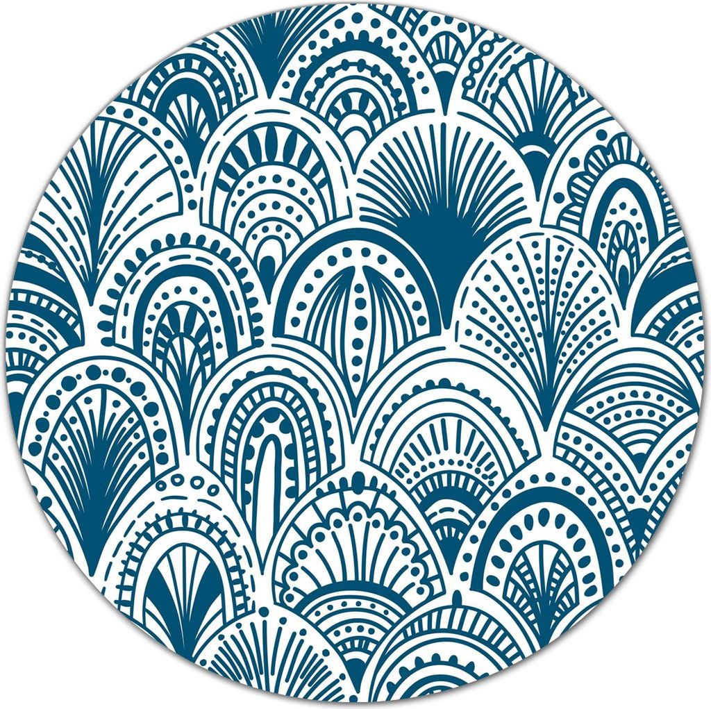 Glas-Herdabdeckplatte Glaskeramikkochfeld-Abdeckung - 40 cm - Blaue Böhmische Abstraktionen