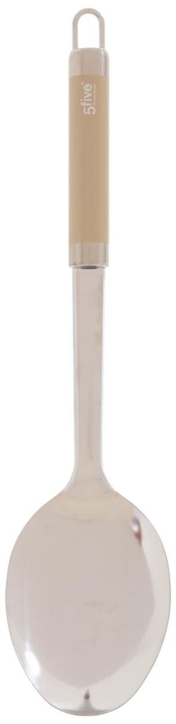 5five Simply Smart | Kochlöffel - Küchenbesteck - Kochbesteck - 31 cm - aus Edelstahl - beige - silber - Küchenutensilien