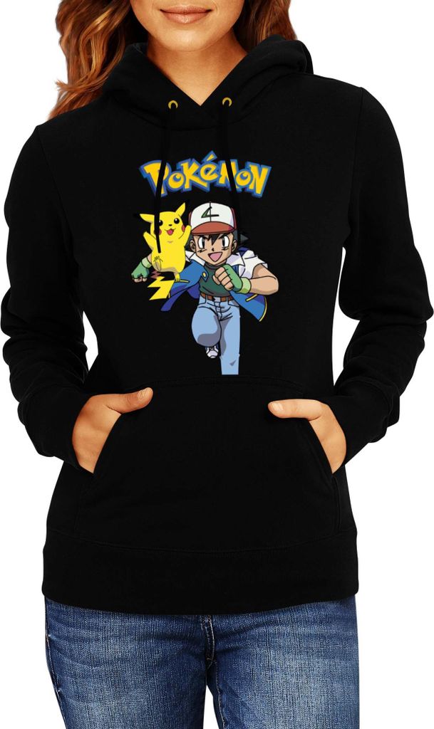 Kinder Kapuzenpullover Japan Manga Anime Comics Pokemon 011, 5-6 Jahr - 116 / Schwarz