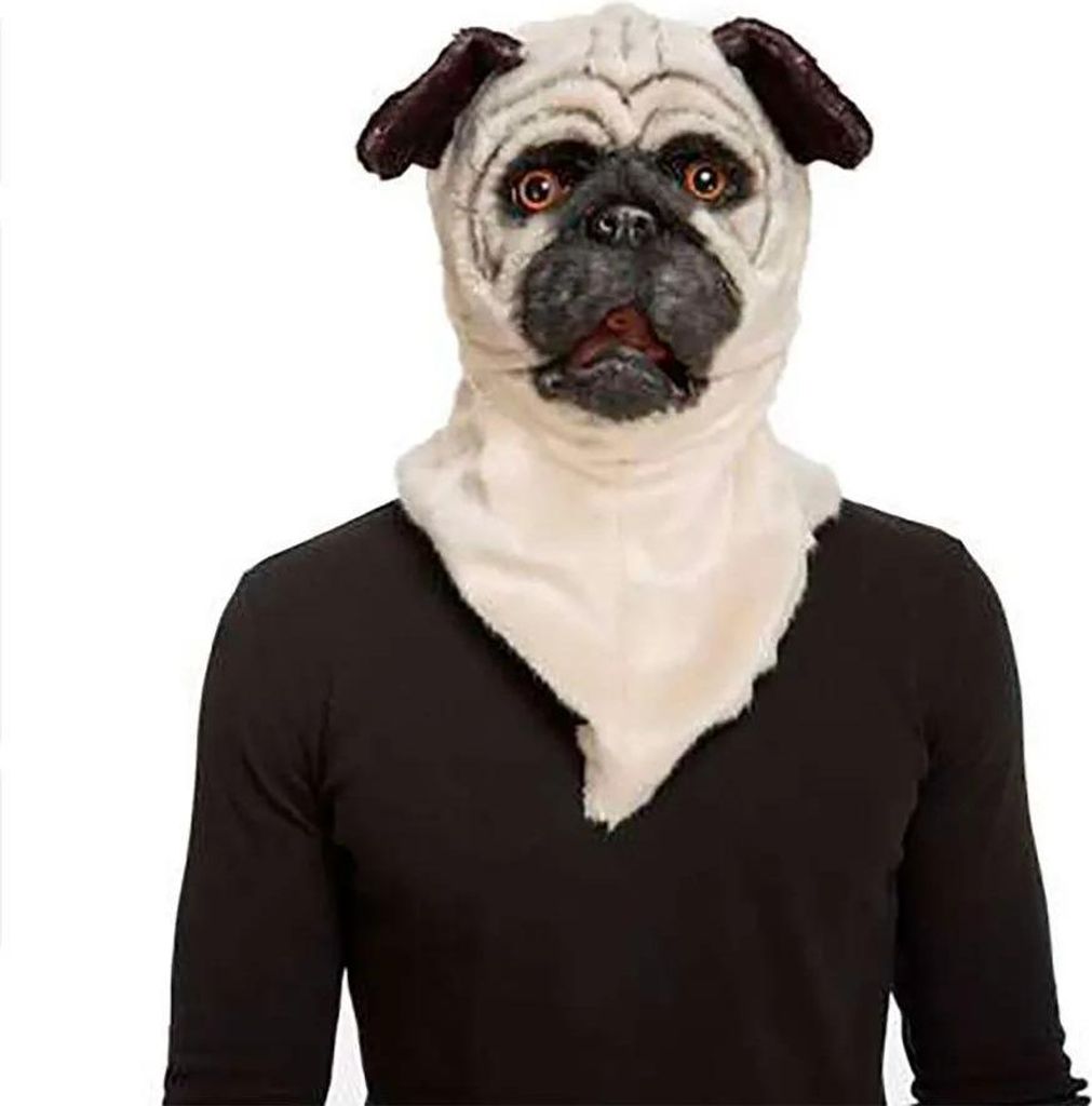 Mom With Movable Jaw Mobile Bulldog Mask Brown Brązowy Zdjęcie produktu 