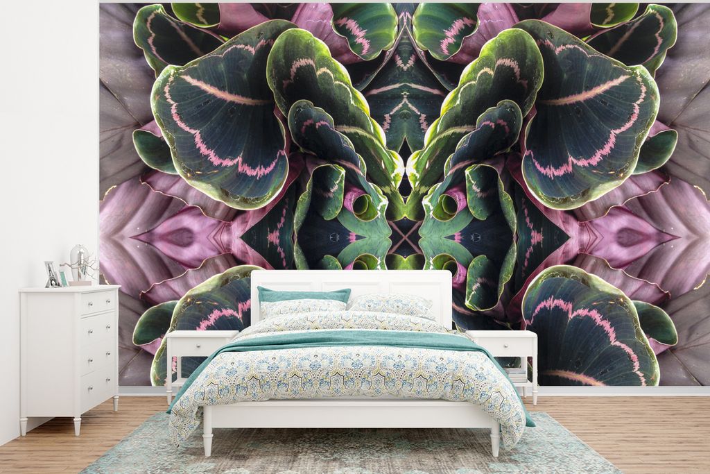 MuchoWow Fototapete für Wohnzimmer oder Schlafzimmer Wandtapete Vinyl Motivtapete Verschlungene, geschwungene Muster, die durch die verschiedenf...