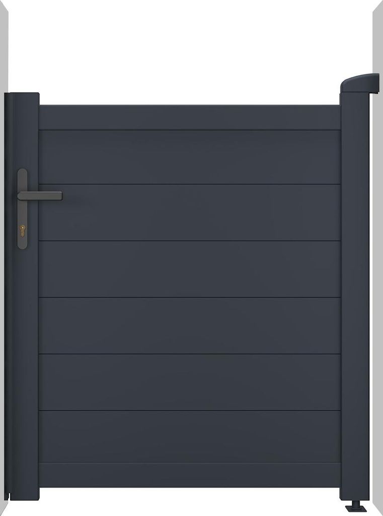 Gartentür aus aluminium 1m EIGER H.115cm grau