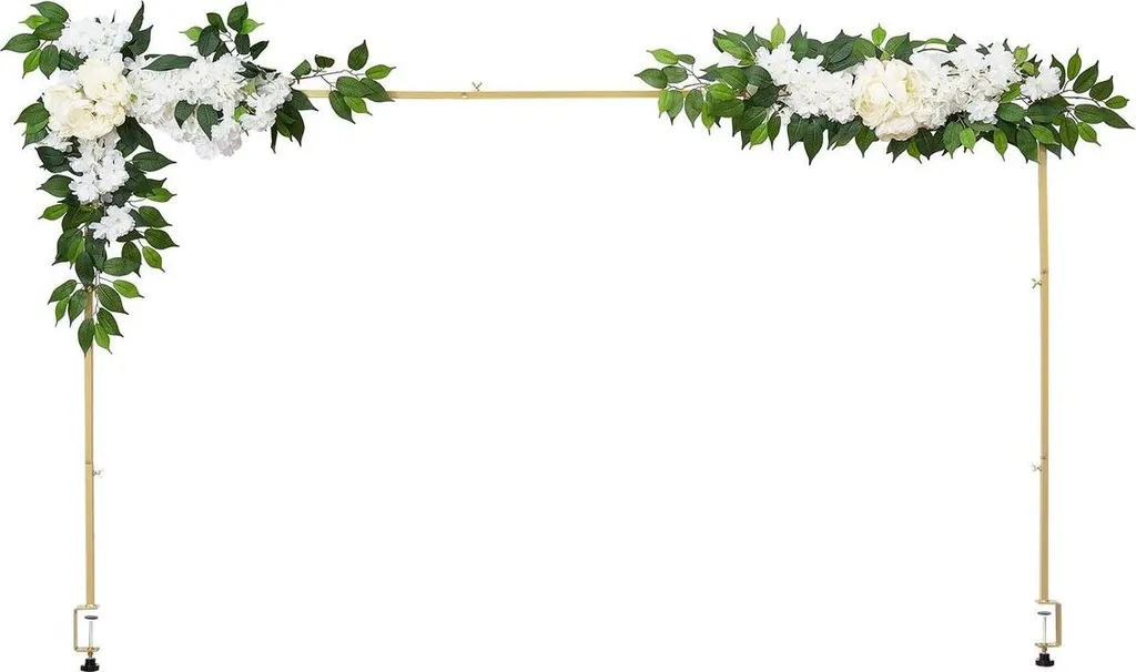 Structure de table sans perçage pour arche de fleurs et ballons dorée