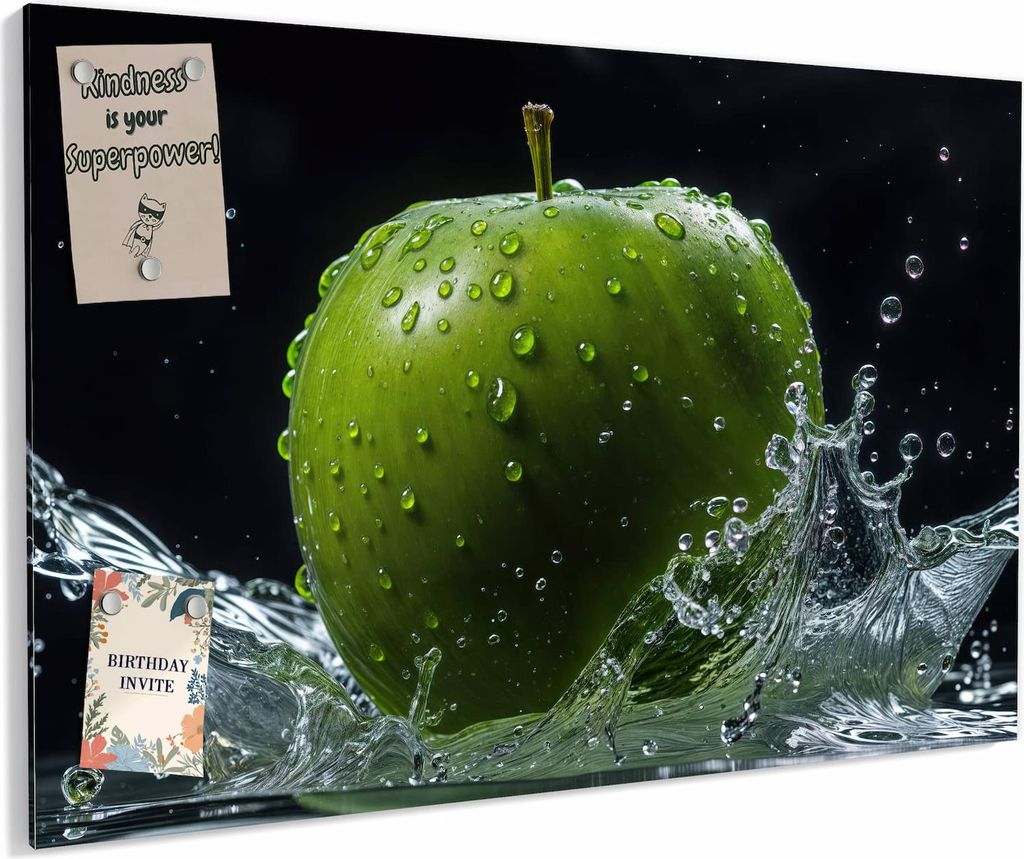 Magnettafel 90x60cm magnetisch & beschreibbar Metall-Board - Apfel im Wasser