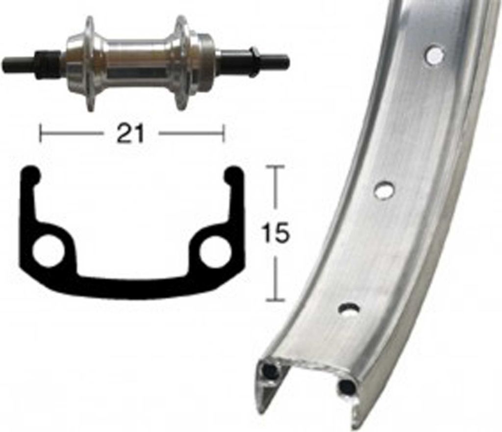 H-Rad 26x1.9Alu-Schr.ZKR 6/7f.Starr 36L Alu-Kastenfelge silber.Zink-Spei.