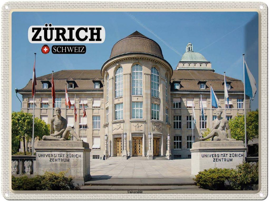 vianmo Blechschild 30x40 cm Zürich Schweiz Universität Zentrum Bildmotiv Reisemotiv Abenteuer Reisen